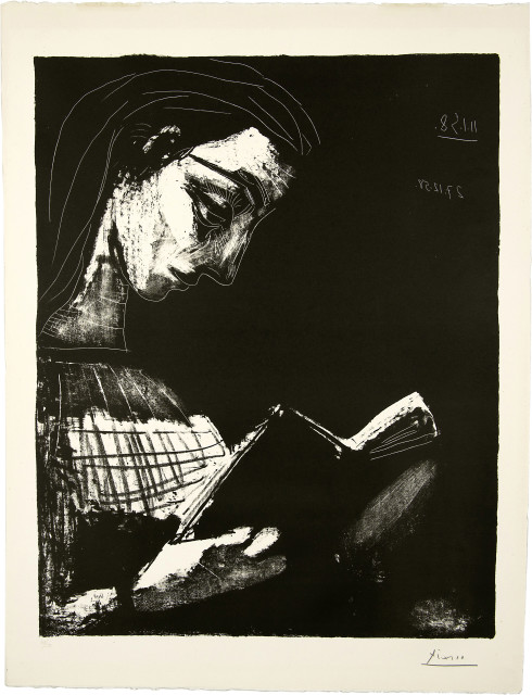 Pablo Picasso  : Jacqueline lisant , Cannes, 27.12.1958 