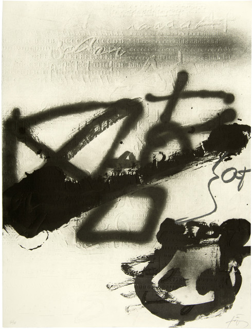 Antoni Tàpies  : Variations sur un thème musical 2 , 1987 
