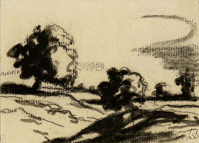 Honoré Daumier : Paysage, Um 1850