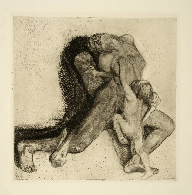 Käthe Kollwitz : Tod und Frau, Frühjahr 1910 