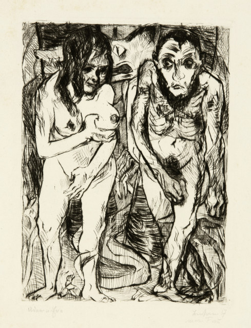 Max Beckmann  : Adam und Eva , 1917 