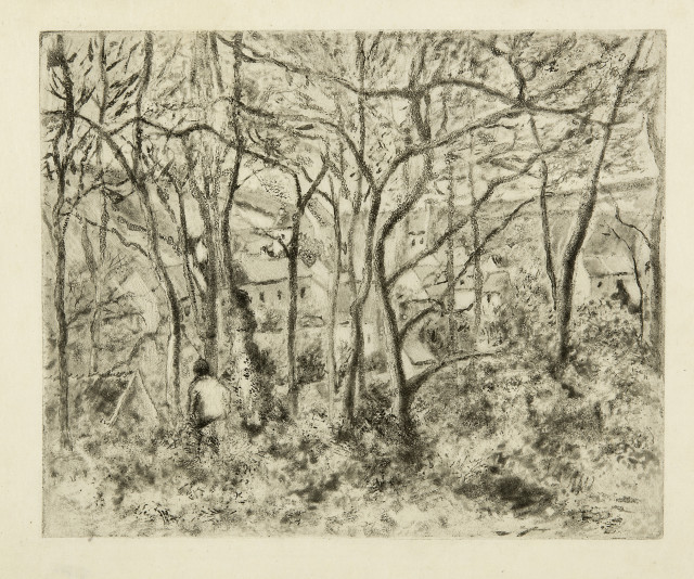 Camille Pissarro  : Paysage sous bois, à l'Hermitage, Pontoise , 1879 