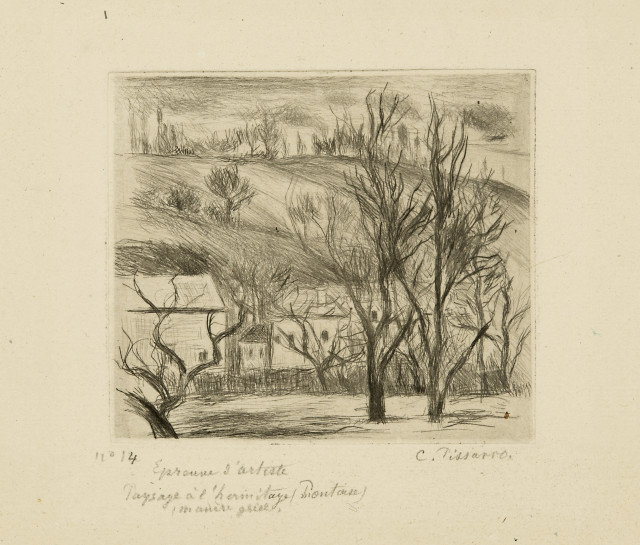 Camille Pissarro  : Paysage à l'Hermitage à Pontoise , 1880 
