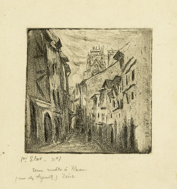 Camille Pissarro  : Une Ruelle à Rouen (Rue des Arpents) II , 1883 