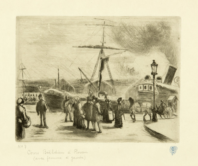 Camille Pissarro  : Cours Boieldieu, à Rouen , 1884 