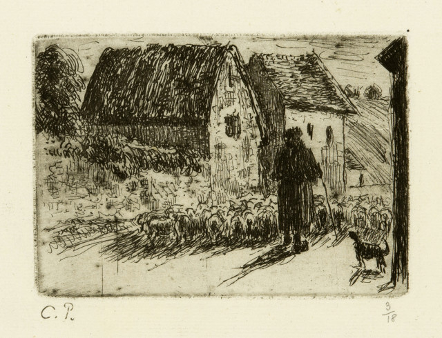 Camille Pissarro  : La Rentrée du berger , 1889 