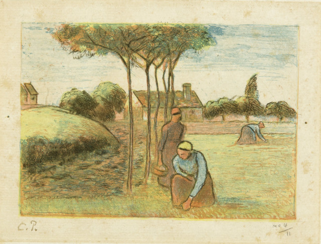 Camille Pissarro  : Paysannes à l'herbe , Um 1894 