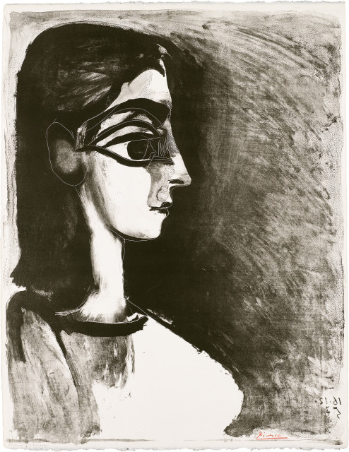 Pablo Picasso : Buste de profil, 16. Dezember 1957 