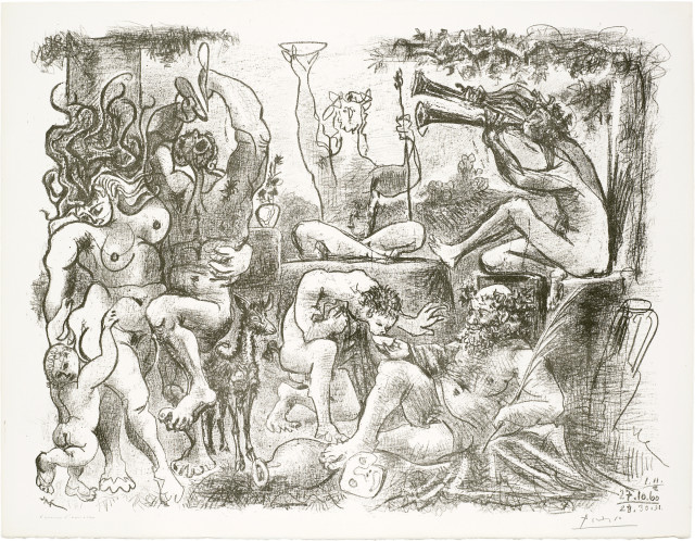 Pablo Picasso : Hommage à Bacchus, Begonnen 27. Oktober, überarbeitet bis 2. Novembe 