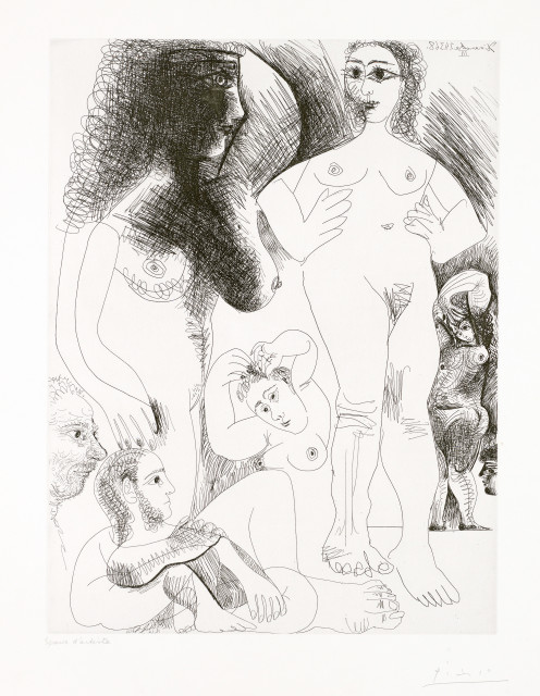 Pablo Picasso : Odalisques avec deux hommes rêvant, 24. März 1968 