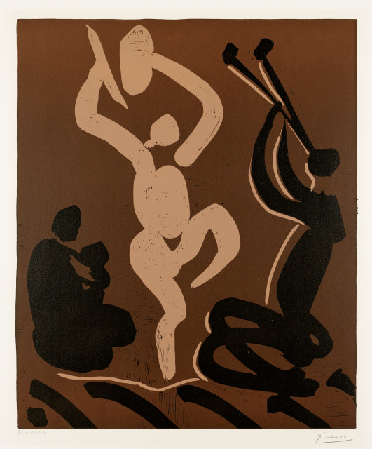Pablo Picasso  : Bacchanale avec une femme assise tenant un b ..., 1959-1960 