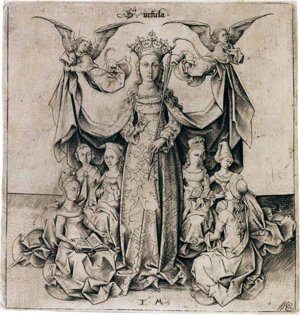 Israhel van Meckenem : Die heilige Ursula, um 1480-1490  