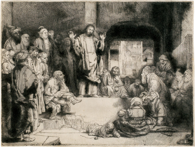 Rembrandt Harmensz. van Rijn  : Christus predigend - Genannt La petite  ..., um 1657 