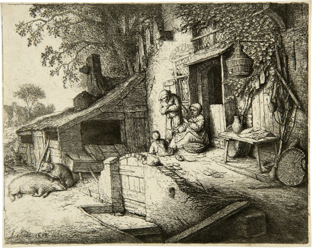 Adriaen van Ostade  : Die Spinnerin , 1652 