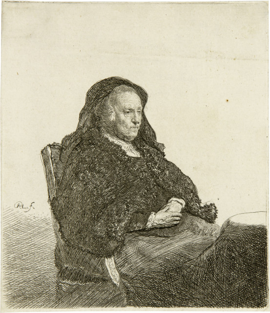 Rembrandt Harmensz. van Rijn : Rembrandts Mutter mit schwarzem Schleier, um 1631 