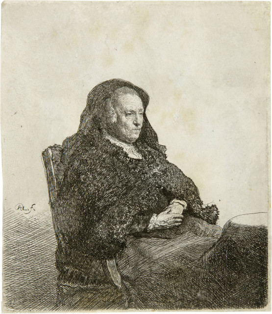Rembrandt Harmensz. van Rijn : Rembrandts Mutter mit schwarzem Schleier, um 1631 