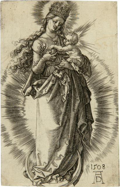Albrecht Dürer  : Maria mit der Sternenkrone , 1508 