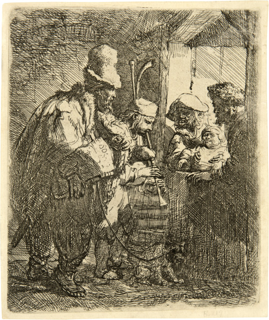 Rembrandt Harmensz. van Rijn : Die wandernden Musikanten, um 1635 