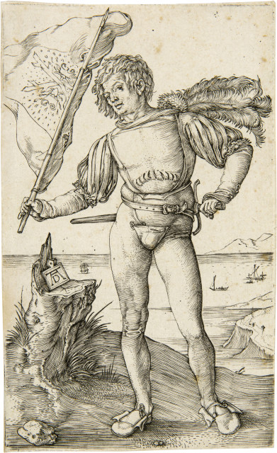 Albrecht Dürer  : Der Fahnenschwinger - Der Fähnrich , um 1501 