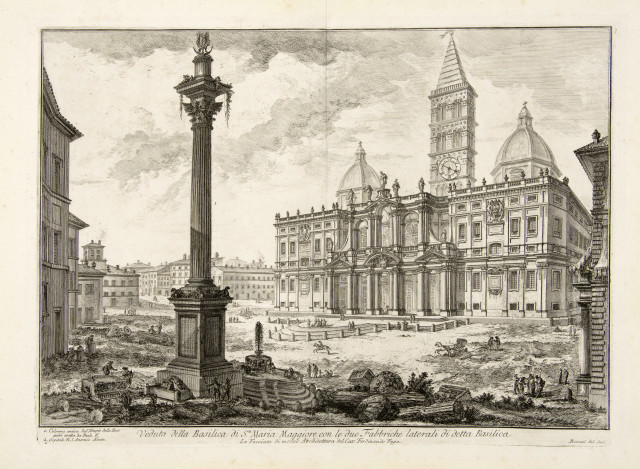 Giovanni Battista Piranesi  : Veduta della Basilica di S.ta Maria Maggiore  ..., 1749 