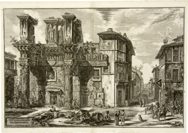 Giovanni Battista Piranesi  : Veduta degli avanzi del Foro di Nerva , 1770 