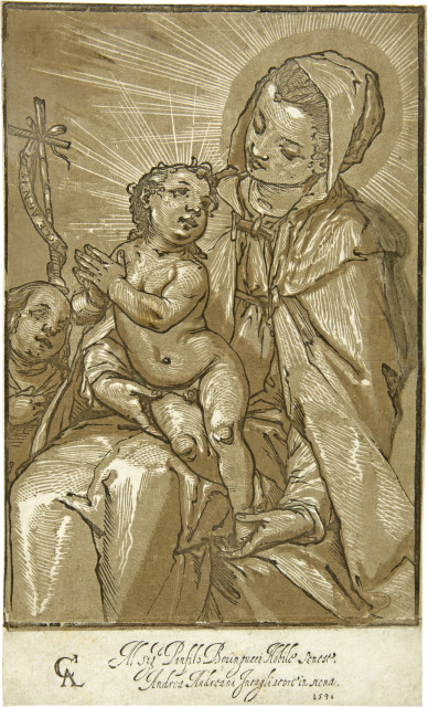 Andrea Andreani : Maria mit dem Kind und Johannes dem Täufer, 1591