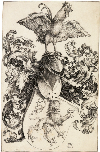 Albrecht Dürer : Löwenwappen mit dem Hahn, um 1503