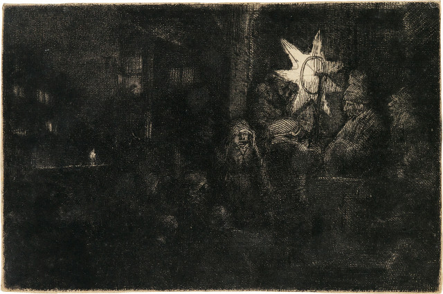 Rembrandt Harmensz. van Rijn : Der Dreikönigsabend - Sternsingen, um 1651 