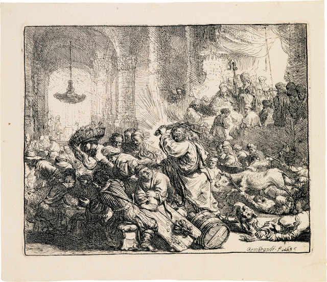 Rembrandt Harmensz. van Rijn : Christus, die Händler aus dem Tempel ..., 1635 