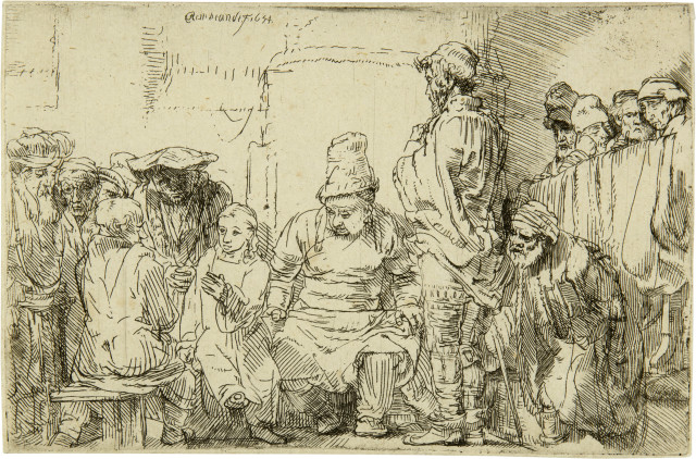 Rembrandt Harmensz. van Rijn : Jesus als Knabe unter den Schriftgelehrten ..., 1654 