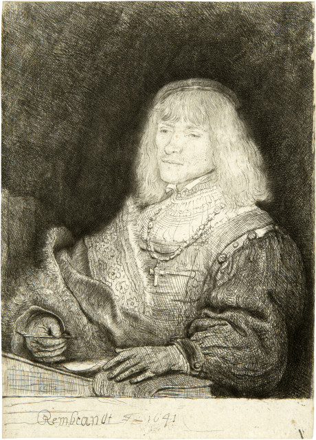 Rembrandt Harmensz. van Rijn  : Mann mit Halskette und Kreuz , 1641 