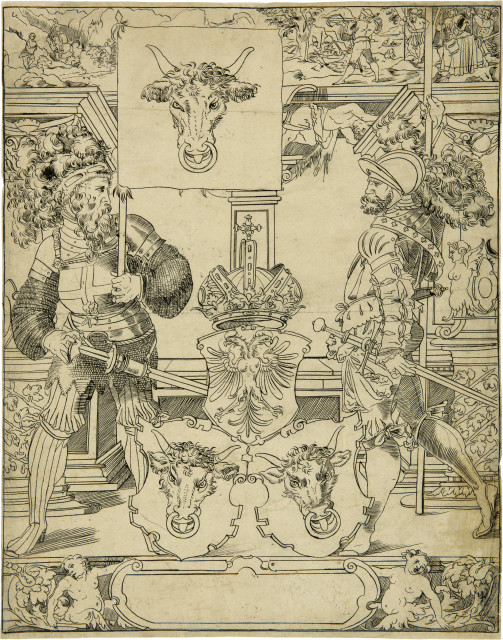 Schweizer Maler (Schaffhausen) um 1580 : Entwurf einer Standesscheibe Uri, Um 1580 