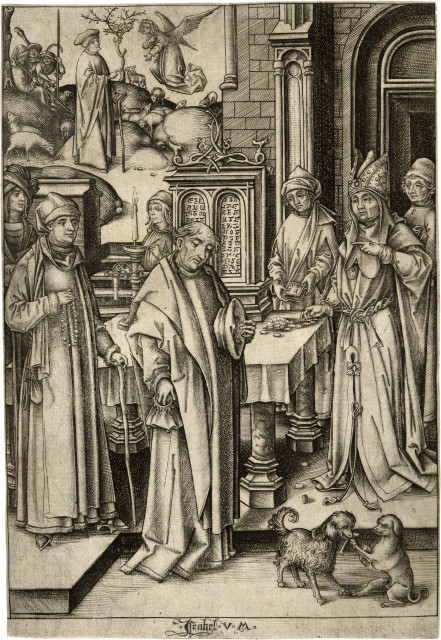 Israhel van Meckenem : Joachims Opfer, von den Schriftgelehrten zur ..., um 1480 bis 1490