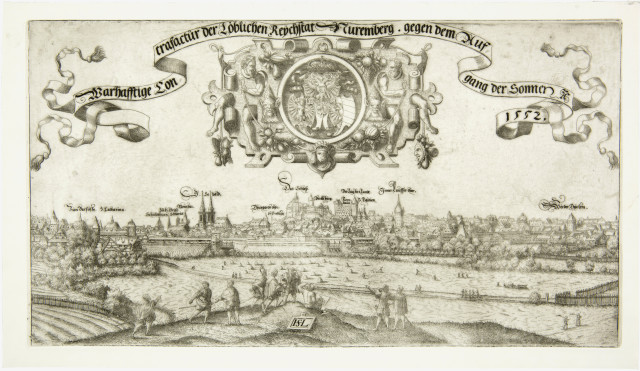 Hanns Lautensack : Ansicht der Stadt Nürnberg, gegen Osten, 1552 - Neuauflage 1880