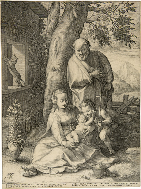 Hendrik Goltzius : Die Hl. Familie mit Johannes dem Täufer, 1593