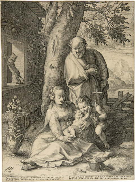 Hendrik Goltzius : Die Hl. Familie mit Johannes dem Täufer, 1593 