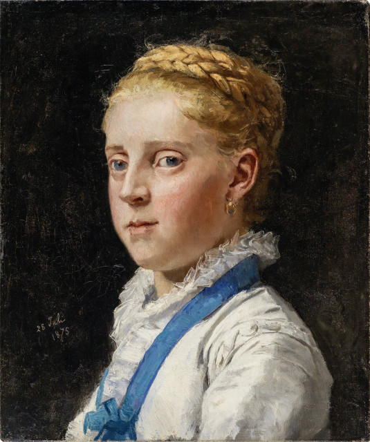 Albert Anker  : Bildnis Frieda Moser , 1875 