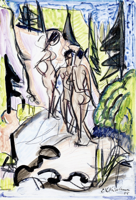 Ernst Ludwig Kirchner : Drei Frauen im Wald, 1924