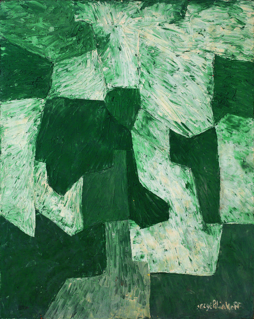 Serge Poliakoff  : Composition abstraite - Composition en vert , 1958
