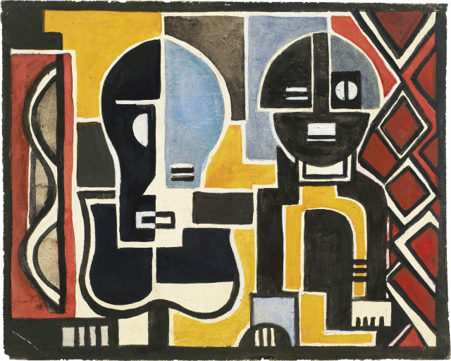 Fernand Léger  : Création du monde (Étude pour le rideau) , 1922-1923