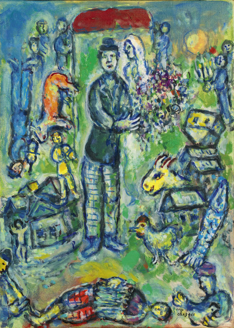 Marc Chagall : Les Mariés sur fond vert, 1969 