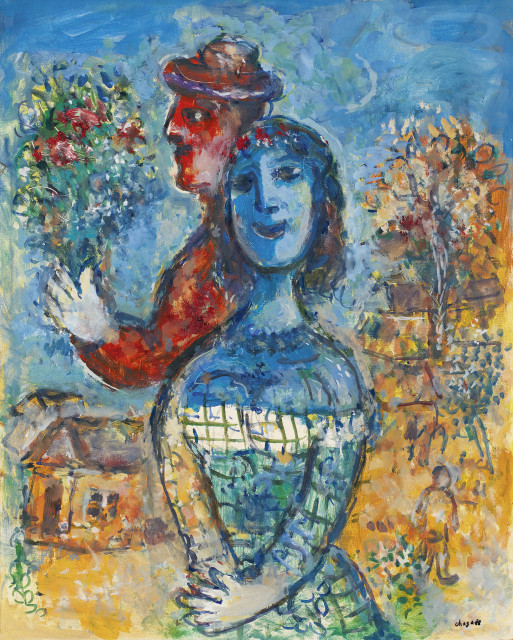 Marc Chagall  : Premier bouquet des amoureux , 1972 