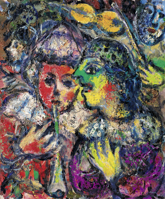 Marc Chagall  : Musiciens et clown , 1963 