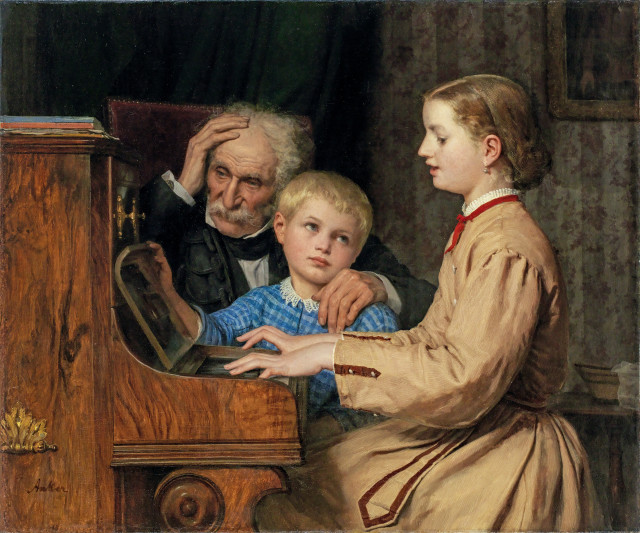 Albert Anker  : Das Lied der Heimat , 1874 