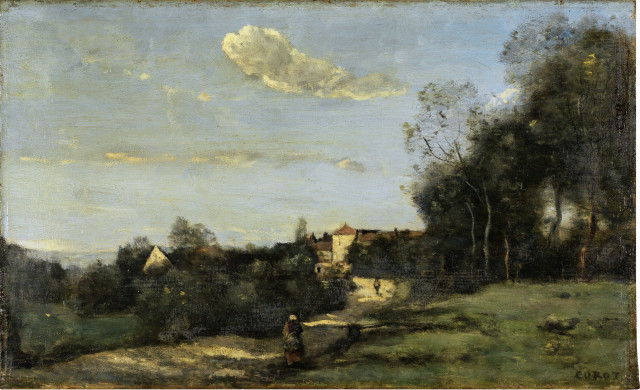 Camille Corot : Saintry, près Corbeil - La Route au ..., Um 1860 