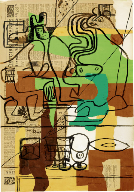 Le Corbusier : Deux nus féminins sur le thème de la pyré..., 1949-1960
