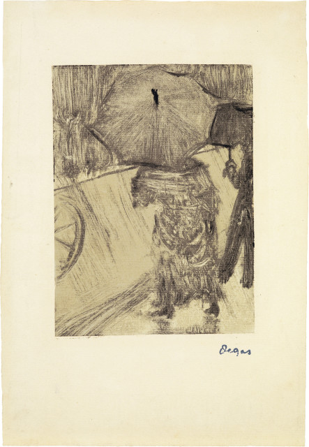 Edgar Degas : Dans la Rue - On the Street in the Rain, Circa 1876-1877