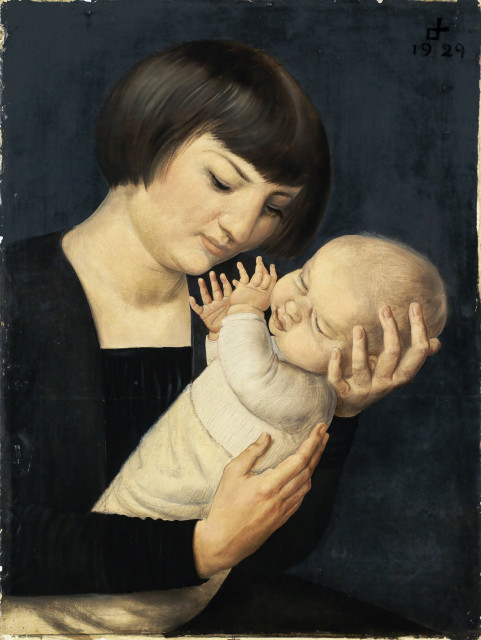 Otto Dix  : Martha Dix mit Sohn Jan auf dem Arm , 1929