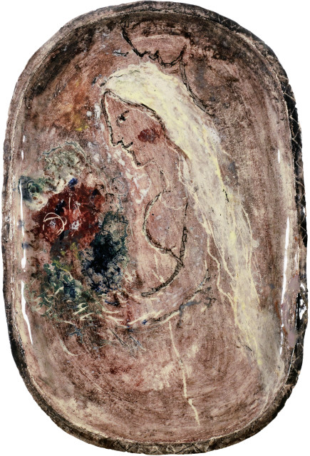 Marc Chagall  : Femme au bouquet de profil , 1951