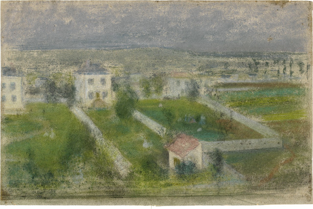Edgar Degas : Paysage à Louveciennes entre Paris et ..., Circa 1885-1890